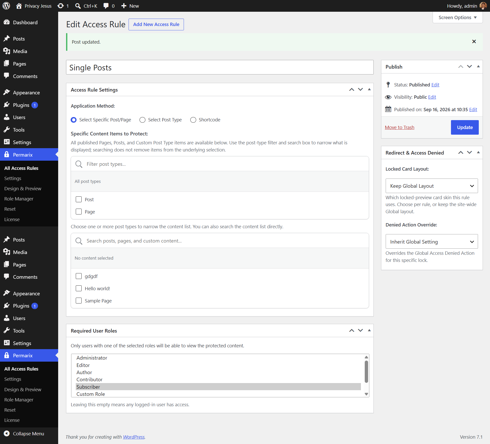 Permarix screenshot 1 - Add New Access Rule