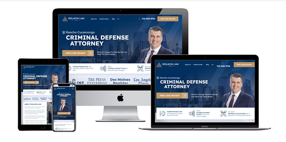 Responsive website development for Kolacia Law