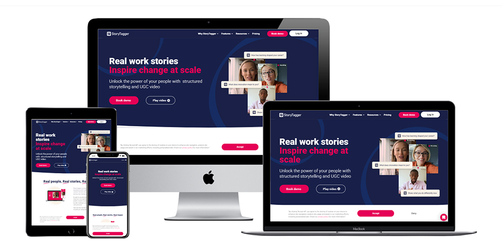 Responsive website development for StoryTagger